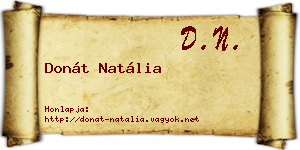 Donát Natália névjegykártya